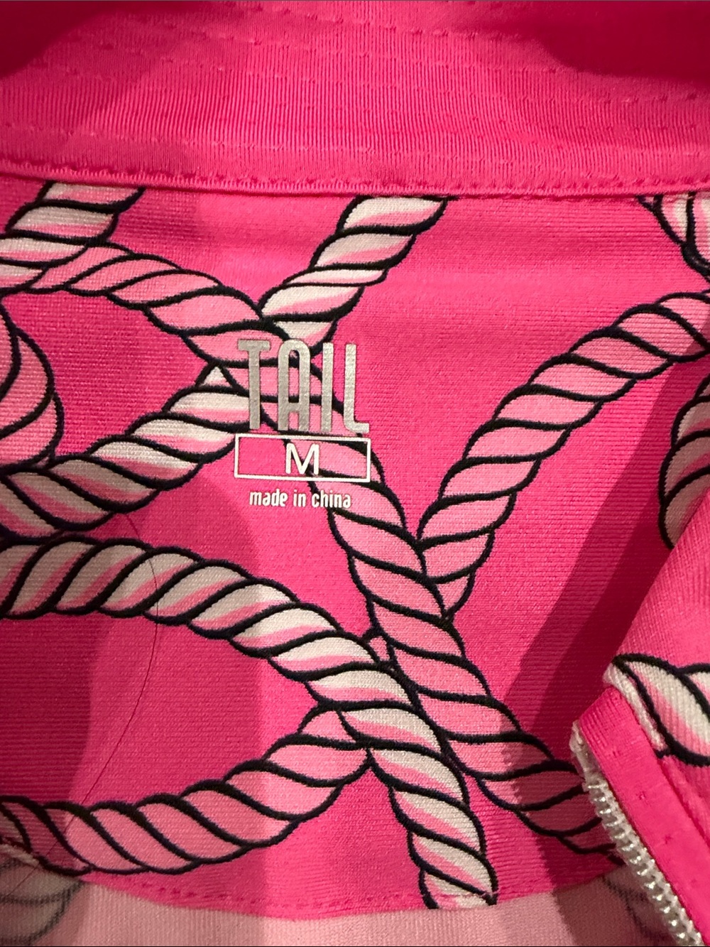 Tail Pink Rope-Print Pebble Beach Golf Shirt Size M - Picture 2 of 4